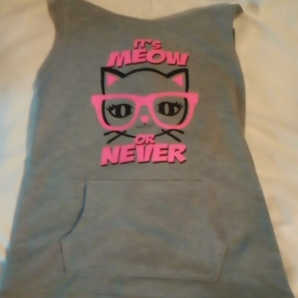 It's Meow Or Never Sleeveless Hoodie